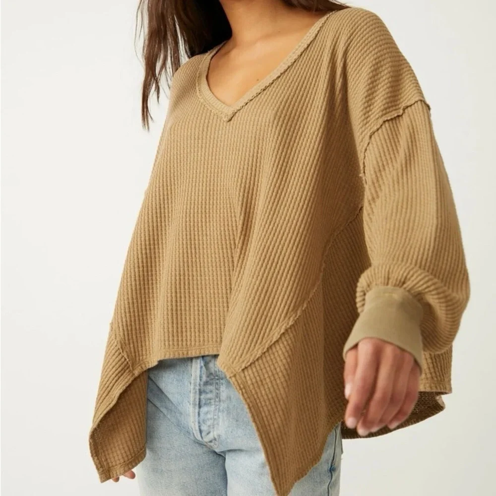 WE THE FREE PEOPLE Coraline Thermal in Olive Tapenade